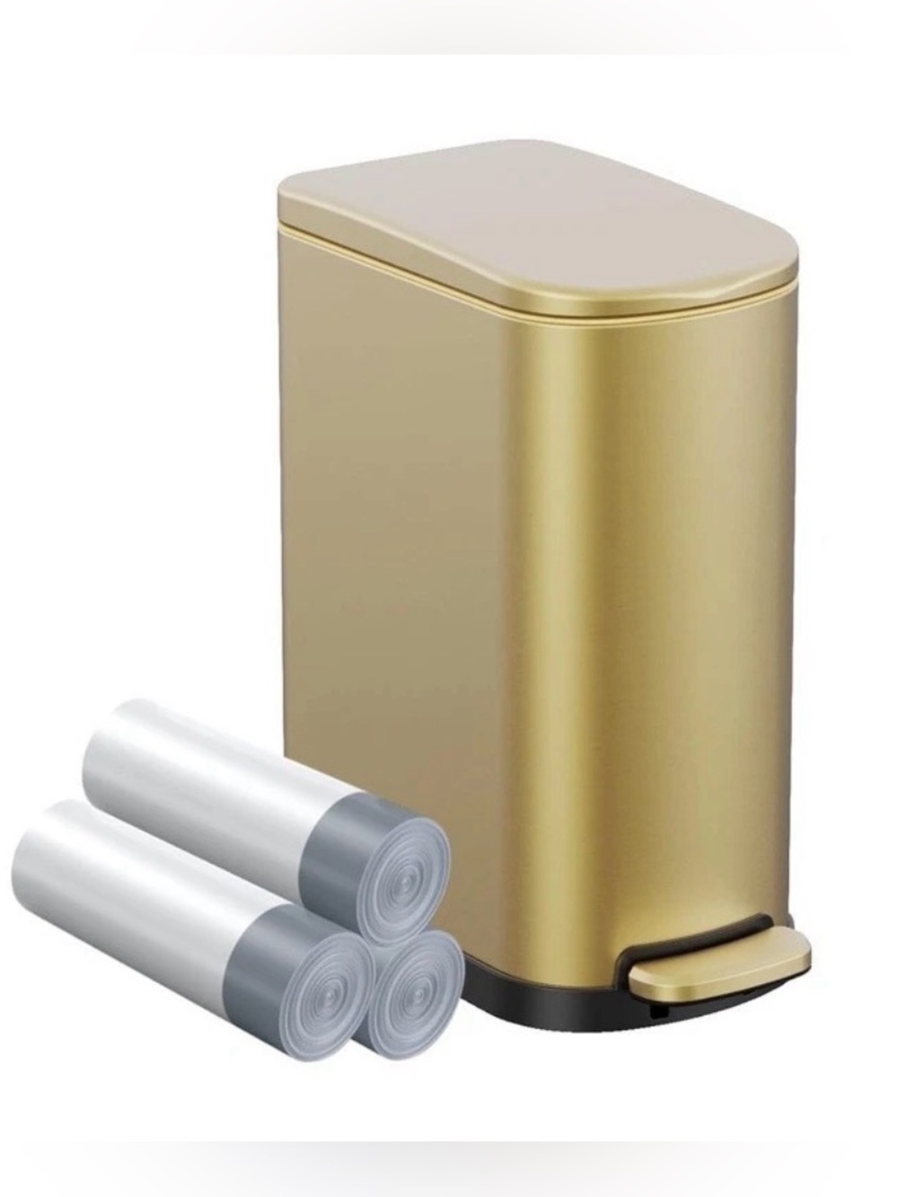 Gold 2.6 gallon step trashcan